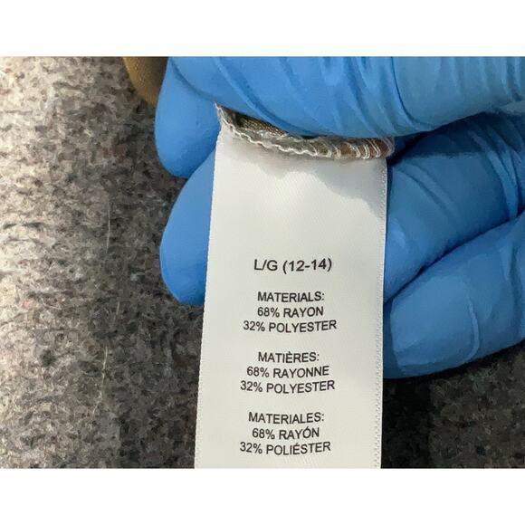 STUDIO 1886 Tan White Striped Collared Button Down Shirt L - Picture 5 of 5